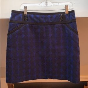 Blue and black dotted skirt